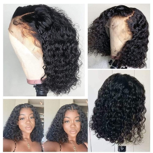 13x4 LaceFront Wigs 12”Water Wave Bob Wig main image 4